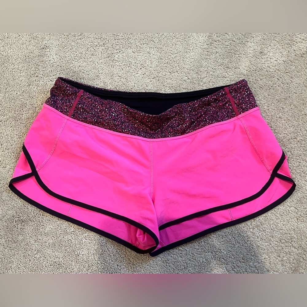 Lululemon Athletica Pink and Black Athletic Shorts